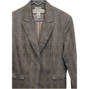 RENA ROWAN Glen Plaid Blazer Women's Stretch‎ Size 18 Career Academia